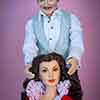 Franklin Mint Gone with the Wind vinyl Rhett Butler doll and Scarlett O'Hara doll in Red Robe outfit